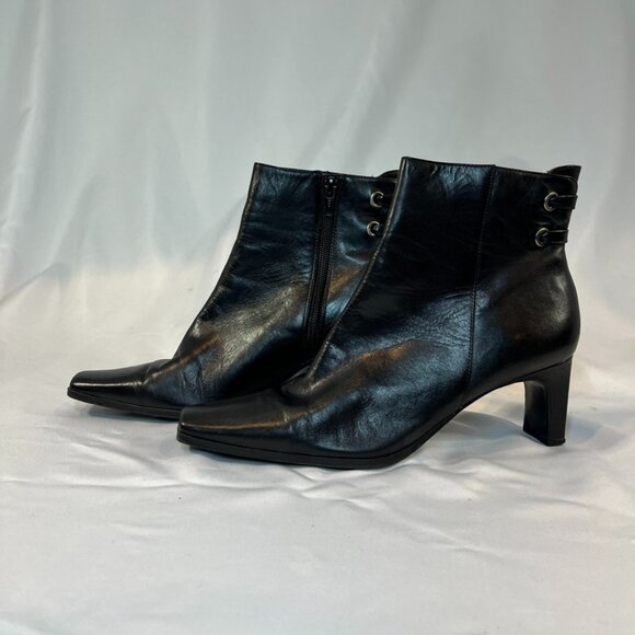 Bandolino Black Leather Ankle Boots | Women’s 7.5 - Picture 1 of 4